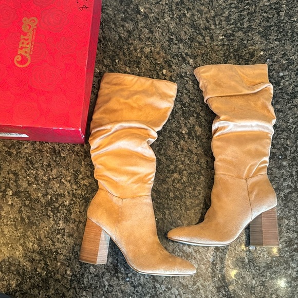 Carlos Kandi Brûlée tall heel boots NIB 10M - Picture 1 of 10